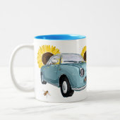 Pale Aqua Figaro coffee mug Tweekleurige Koffiemok (Links)