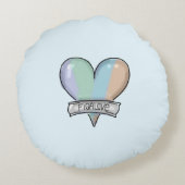 Pale Aqua Figaro round pillow Rond Kussen (Achterkant)