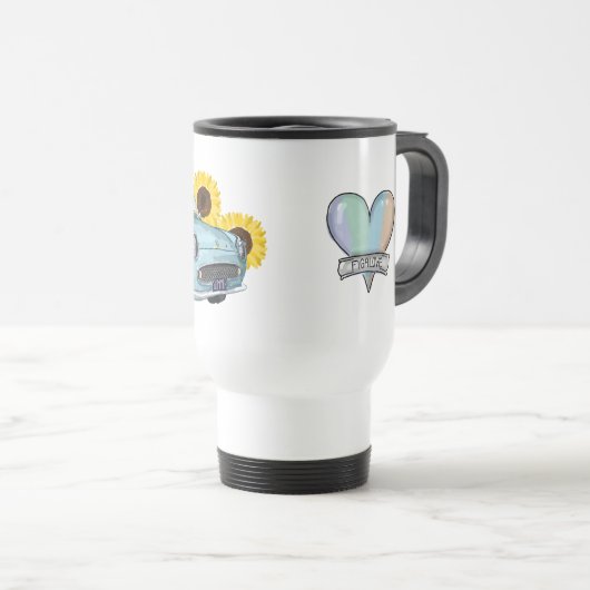 Pale Aqua Figaro travel mug - reisbeker (Voorkant rechts)