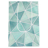 Pale Aqua Geometric Mosaic – Polygon Medium Cadeauzakje (Achterkant)