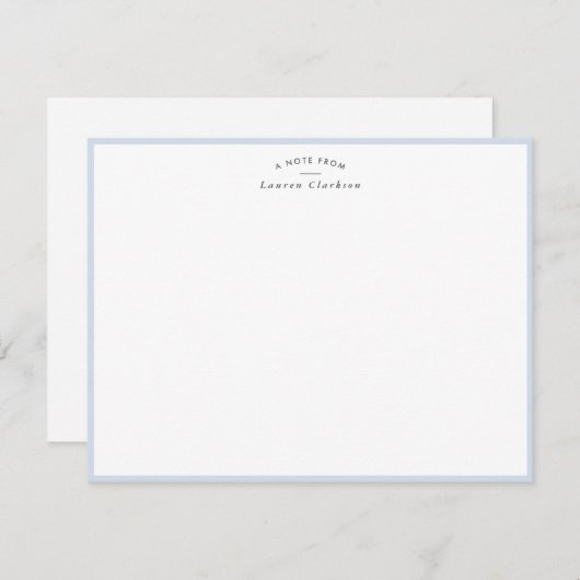 Pale Baby Blue Border Personalized Note Card Kaart (Voorkant / Achterkant)