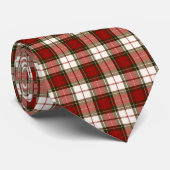 Pale Beige and Red Plaid Stropdas (Opgerold)