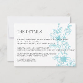 Pale blauw | Magnolia Bloemen Bloemen | Bruiloft R RSVP Kaartje