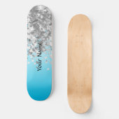 Pale blue and vervalglitter skateboard (Voorkant)