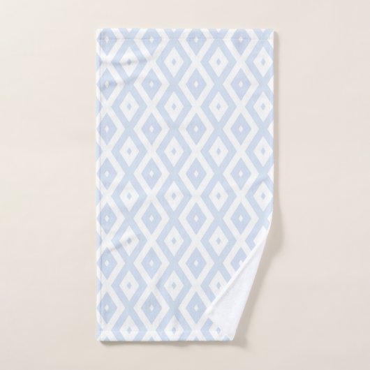 Pale blue and white diamond pattern bad handdoek (Handdoek)