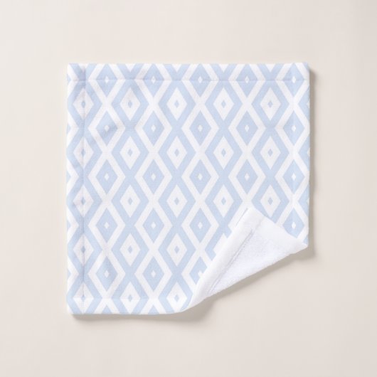 Pale blue and white diamond pattern bad handdoek (Wasdoekje)