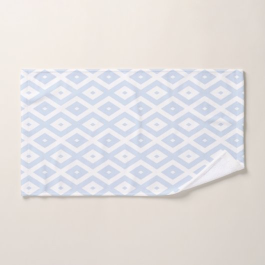 Pale blue and white diamond pattern bad handdoek (Handdoek)