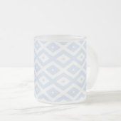 Pale blue and white diamond pattern matglas koffiemok (Voorkant rechts)