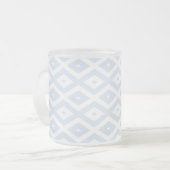 Pale blue and white diamond pattern matglas koffiemok (Voorkant links)