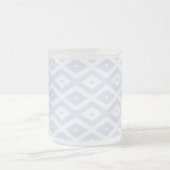 Pale blue and white diamond pattern matglas koffiemok (Center)