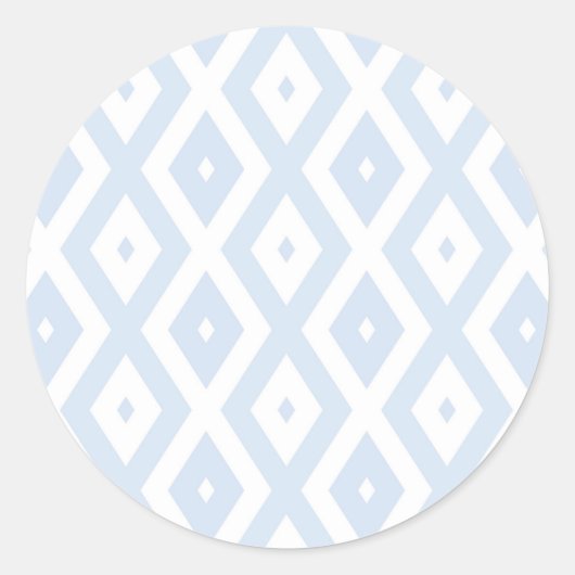Pale blue and white diamond pattern ronde sticker (Voorkant)