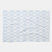 Pale blue and white diamond pattern theedoek (Horizontaal)