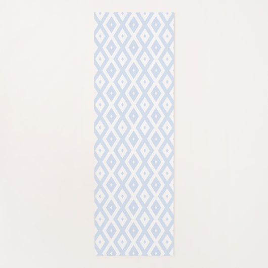 Pale blue and white diamond pattern yogamat (Voorkant)