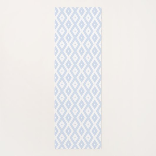 Pale blue and white diamond pattern yogamat (Achterkant)
