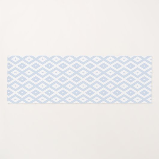 Pale blue and white diamond pattern yogamat (Voorkant (horizontaal))