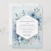 Pale Blue Bloom Ethereal Wedding Kaart (Voorkant)