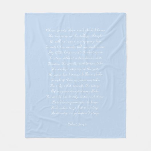 Pale Blue Custom Poem Song Lyric Quote Fleece Deken (Voorkant)