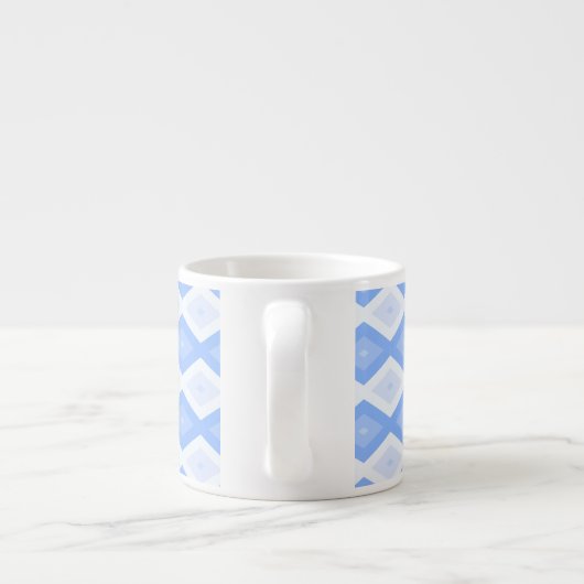 Pale blue diamond pattern espresso kop (Achterkant)