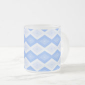 Pale blue diamond pattern matglas koffiemok (Voorkant rechts)