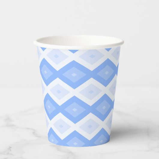 Pale blue diamond pattern papieren bekers (Voorkant)