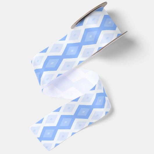 Pale blue diamond pattern satijnen lint (Achterkant)