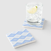 Pale blue diamond pattern stenen onderzetter (Zijkant)