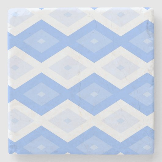 Pale blue diamond pattern stenen onderzetter (Voorkant)