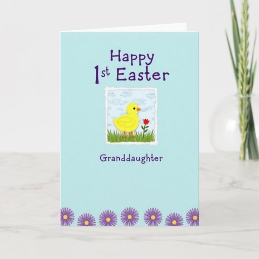 Pale Blue Easter Granddaughter Card Kaart (Voorkant)