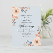 Pale Blue Floral Arch Wedding Kaart (Staand voorkant)