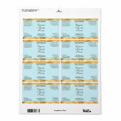 Pale Blue & Gold Cosmetics Druppelfles Etiket (Full Sheet)