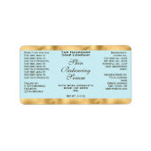 Pale Blue & Gold Small Dropper Bottle Label  (Voorkant)