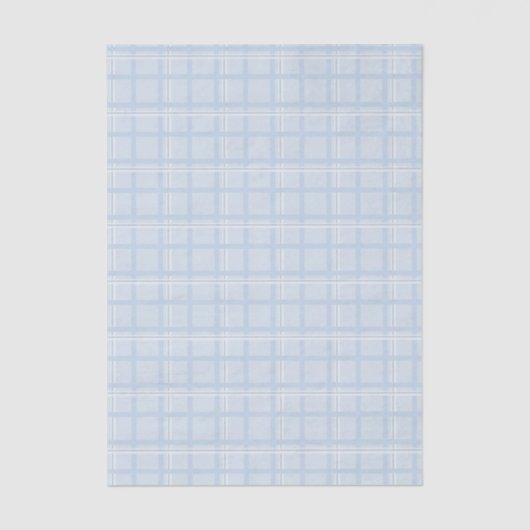 Pale Blue Plaid Tissue Paper (Light Blue Check) Tissuepapier (Voorkant)