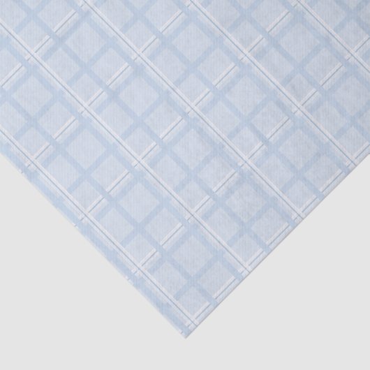 Pale Blue Plaid Tissue Paper (Light Blue Check) Tissuepapier (Detail)