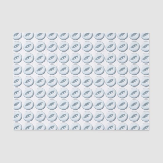 Pale Blue Sewing Button Pattern  Tissuepapier (Voorkant)