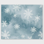 Pale Blue Snowflakes Watercolor Winter Holiday Cadeaupapier (Vlak)