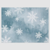 Pale Blue Snowflakes Watercolor Winter Holiday Tissuepapier (Voorkant)