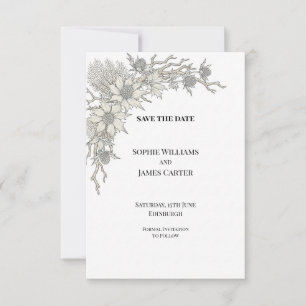 Pale Blue Thistle Huwelijks 'Save the Date' Save The Date