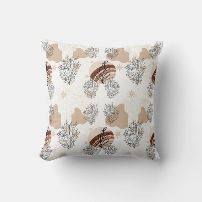 Pale Boho Wildflowers Flowers  Kussen (Voorkant)