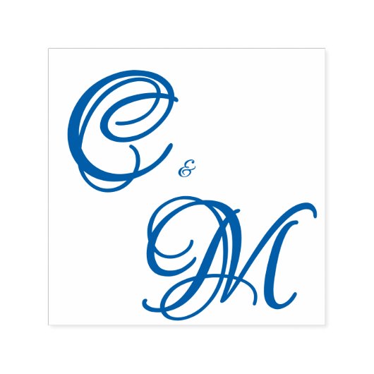 Pale Butter Yellow Soft Blue Floral Wedding Zelfinktende Stempel (Design)