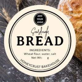 Pale Cream Bakery Sourdough Bread Label Sticker