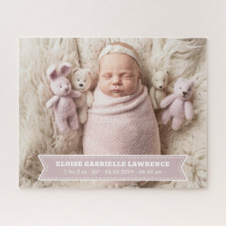 Pale Dusty Pink Newborn Baby Girl Photo Legpuzzel