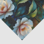 Pale Flowers grow along blue river, Mountains Tissuepapier (Detail)