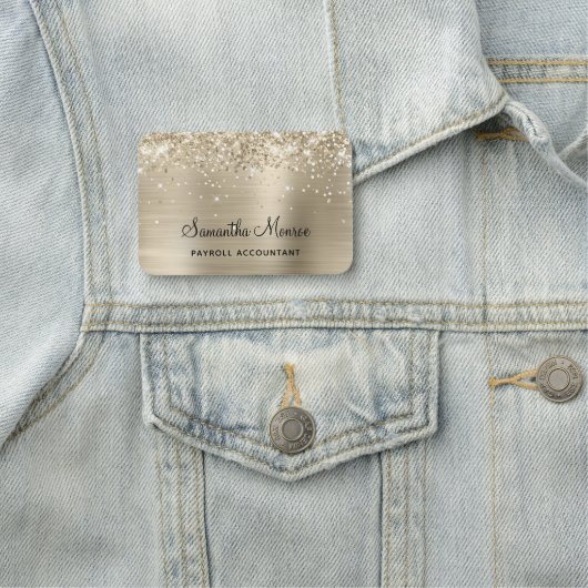 Pale Gold Glitter and Foil Naamplaatje (In situ)