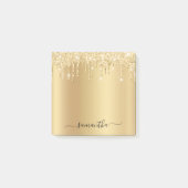 Pale Gold Glitter Drips Glans Post-it® Notes (Voorkant)