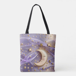 Pale Gold Lavender Moon Luxe Aesthetic Tote Bag