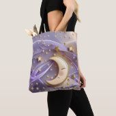 Pale Gold Lavender Moon Luxe Aesthetic Tote Bag (Dichtbij)