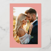 Pale Gray & Rose Gold Gatsby Art Deco Wedding Folie Uitnodiging (Achterkant)