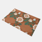 Pale Green And Cream Roses On A Warm Terracotta  Deurmat (Schuin)