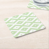 Pale green and white diamond pattern kartonnen onderzetters (Schuin)