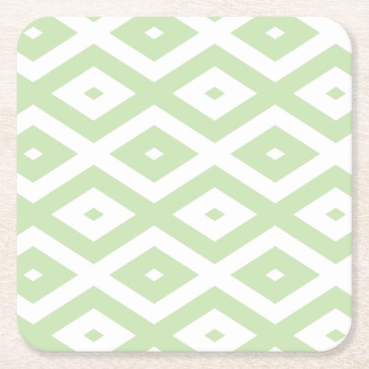 Pale green and white diamond pattern kartonnen onderzetters (Voorkant)